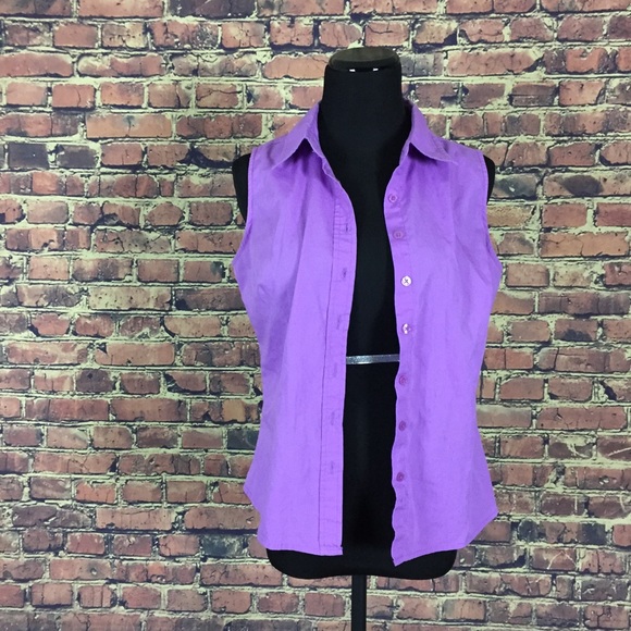 Basic Editions Purple Lavender Sleeveless Blouse - Picture 4 of 4